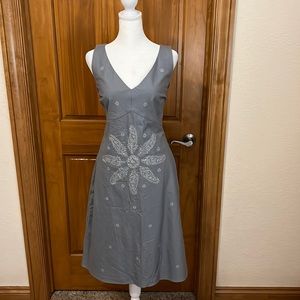 NWT J. Crew Blue Grey Embroidered Dress Size 12